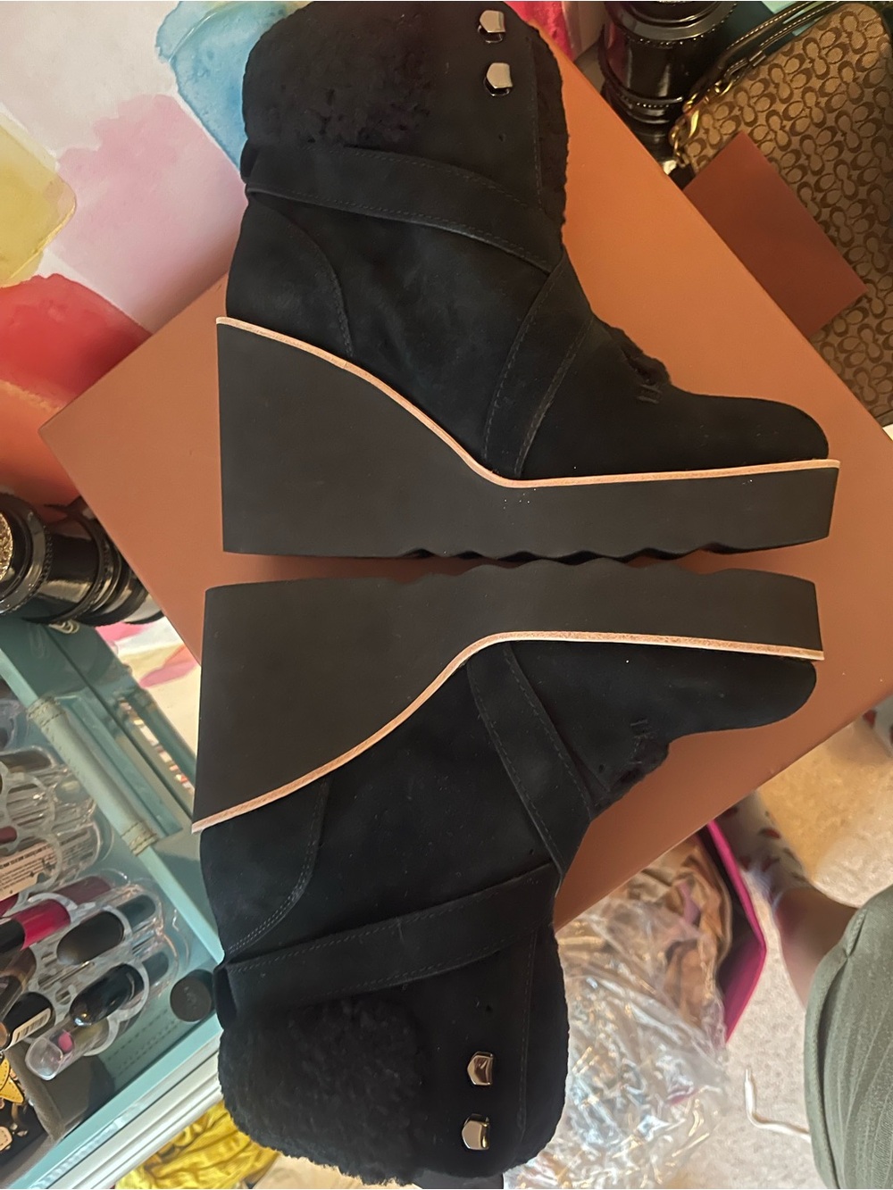 Coach Kenna Suede Shearling Boot - Picture 5 of 13